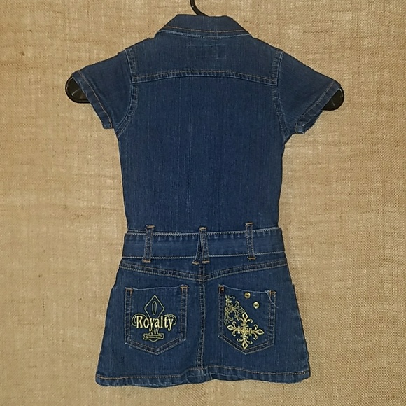 Miss Jeans Blue Jean Denim Dress Short Sleeve Button Up 12M - Picture 3 of 3